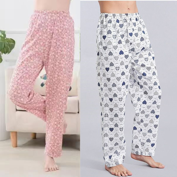 Spring and Summer New Men's and Women's Thin Knitted Polyester-Cotton Pajamas Air-Conditioned Pants for Middle-Aged and Elderly People Loose Home Pants Beach Spring and Summer New Men's and Women's Thin Knitted Polyester-Cotton Pajamas Air-Conditioned Pants for Middle-Aged and Elderly People Loose Home Pants Beach