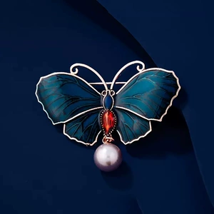 High-grade enamel painted butterfly brooch women's South Korea fashion versatile temperament elegant corsage suit sweater accessories