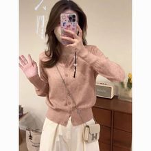 韩版针织开衫小外套女薄款秋季气质减龄毛衣外搭显瘦短款上衣