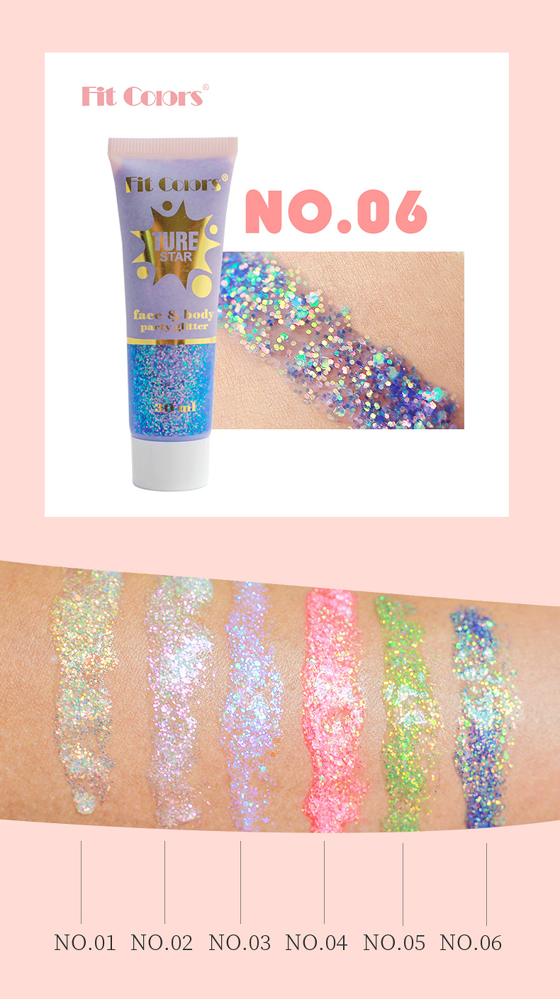 Fit Colors Starry Sky Tube Sequin Gel Chameleon High Gloss Eyeshadow Face, Lip and Body Glitter 30ml undefined