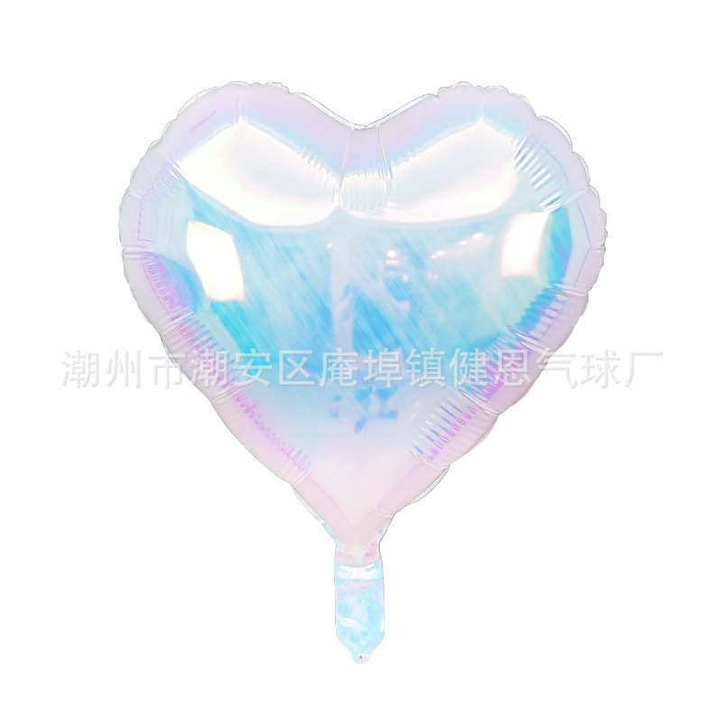 Colorido estrella de cinco puntas en forma de corazón redondo de 18 pulgadas, decoración de globos de película de aluminio arco iris, fiesta, globo de helio flotante de 32 pulgadas