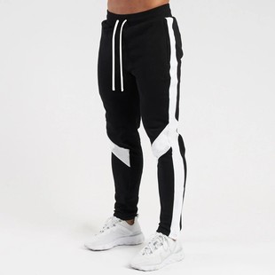 2025 Winter New Color-Blocked Fleece-Lined Warm Slim-Fit Pants Men's Sports Pants Fitness Casual Pants Men