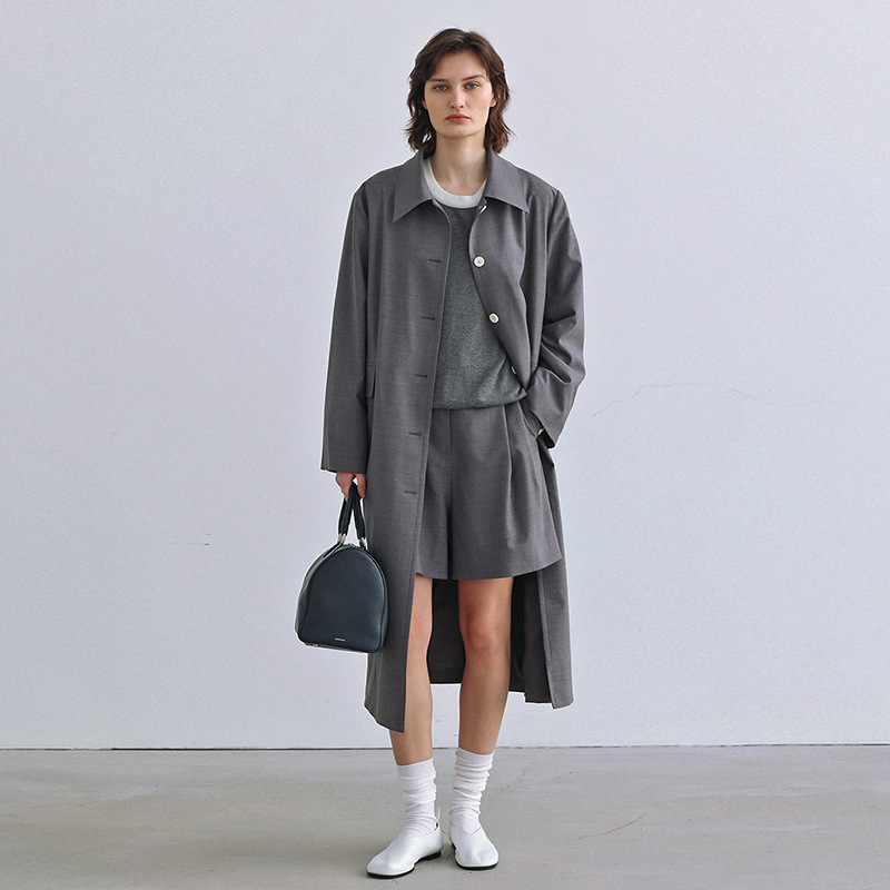 MO*NDAL 西装风衣女2026春秋新款韩设计感小众宽松慵懒风长款外套