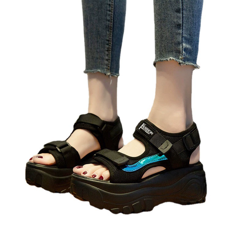 Sports sandals platform, summer beach footwear, 2023 collection, Korean style