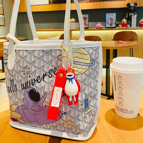 Creative Cartoon Internet Celebrity Frog Man Doll Car Keychain Chain Student School Bag Pendant Couple Small Gift Wholesale