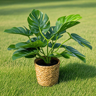 Rattan Artificial Green Plants, Artificial Turtle Leaf Plants, Potted Plants, Indoor Living Room, Hotel Decoration, Artificial Flowers, Home Bonsai