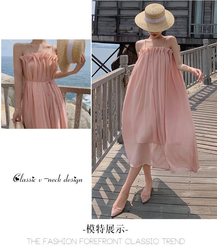 F6810 530K ÁO HAI DÂY NỮ SHETDT MÙA HÈ HAI DÂY HỞ VAI THỜI TRANG NỮ ĐỒ ĐI BIỂN VÁY MAXI G01 SẢN PHẨM MỚI