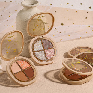 NOVO four-color eye shadow plate pearlescent matte fine flash waterproof sweat-proof non-Halo dye easy to color color eye shadow wholesale