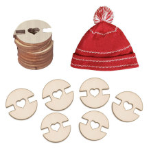 Pom Poms 帽子木制手工纽扣DIY可拆卸纽扣人造毛皮绒球支架紧固件