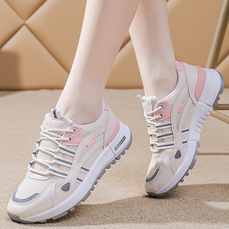Women's Lady Tennis Shoes Leather Shoes Athletic Shoes Sneakers Mesh Durable Easy To Clean Lightweight Footgear_voghion.com