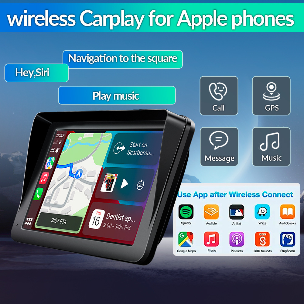 7-inch car MP5 portable interconnected wireless Carplay Android AUTO HD large screen PND car navigation