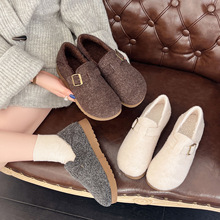 25冬季新款勃肯鞋女鞋两穿加绒加厚防滑舒适保暖包跟复古平底棉鞋