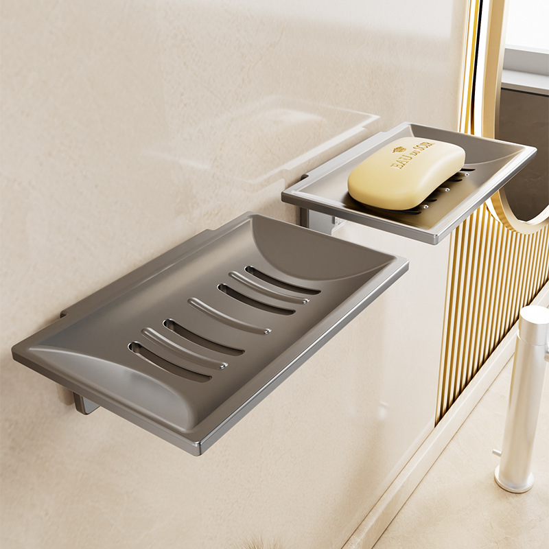 No-Drill Soap Dish Wall-Mounted Creative Drainage Non-Clogging Bathroom Soap Holder Storage Rack