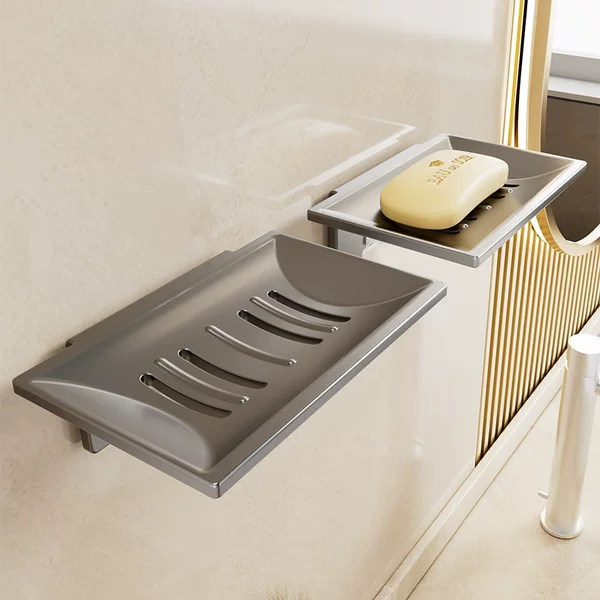 No-Drill Soap Dish Wall-Mounted Creative Drainage Non-Clogging Bathroom Soap Holder Storage Rack