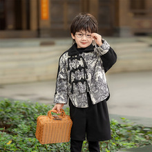 儿童唐装学院风冬男女童中国风加厚复古拜年服过年服宝宝古装礼服