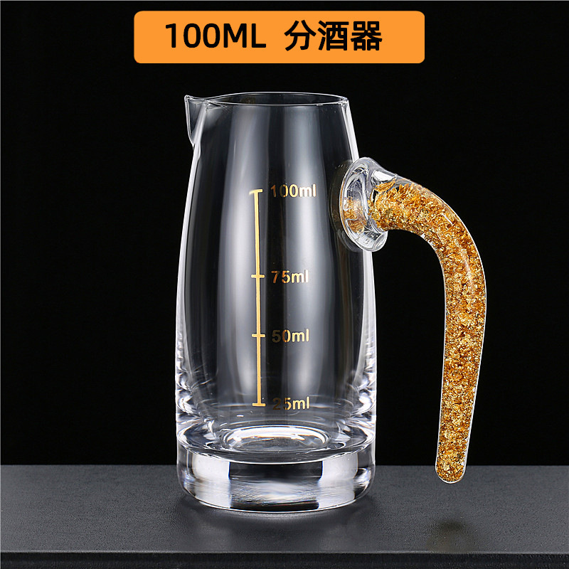 Fabricantes de copas de licor de lámina de oro tazas de cristal de alta calidad tazas de licor de vidrio escalas divisor de licor un sorbo de tazas de licor set