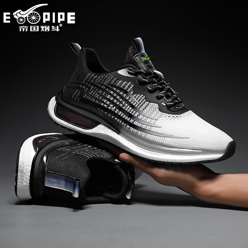 Men's Shoes New Style Breathable Simple Mesh Shoes Trendy Versatile Sports Casual Shoes Shock-Absorbing Popcorn Sneakers