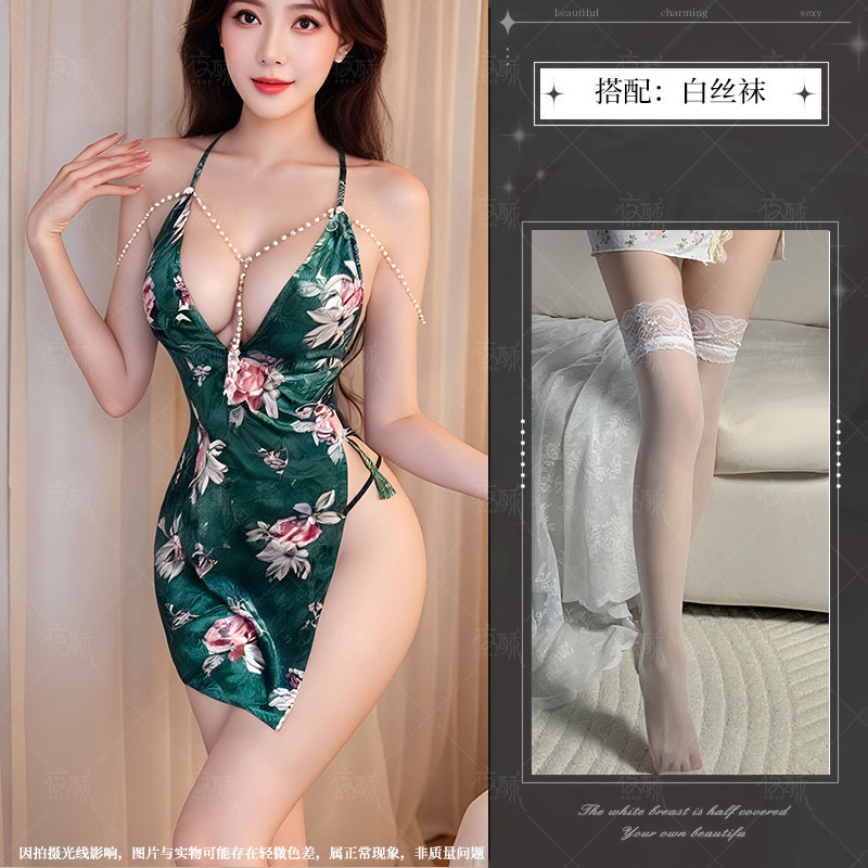 녹색 + 흰색 스타킹
