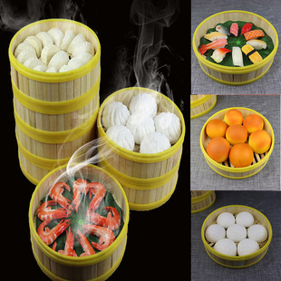 Bun Food Model Props Steamed Bun Snack Toddler Toy Food Ornaments Cabinet Model Decoration Steamer