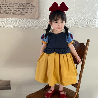 蔗梨童装女童连衣裙夏装2025新款儿童韩版洋气公主裙宝宝周岁礼服