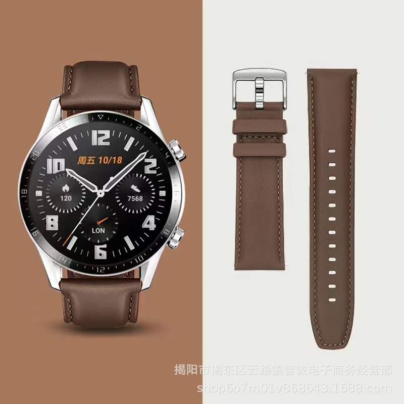 Suitable for Huawei Gt2 Watch Strap, Leather, Compatible with Honor and Xiaomi, 22mm Universal Watch Strap, Double-Sided Leather, Gt3 Watch Strap, in Stock Wholesale Suitable for Huawei Gt2 Watch Strap, Leather, Compatible with Honor and Xiaomi, 22mm Universal Watch Strap, Double-Sided Leather, Gt3 Watch Strap, in Stock Wholesale