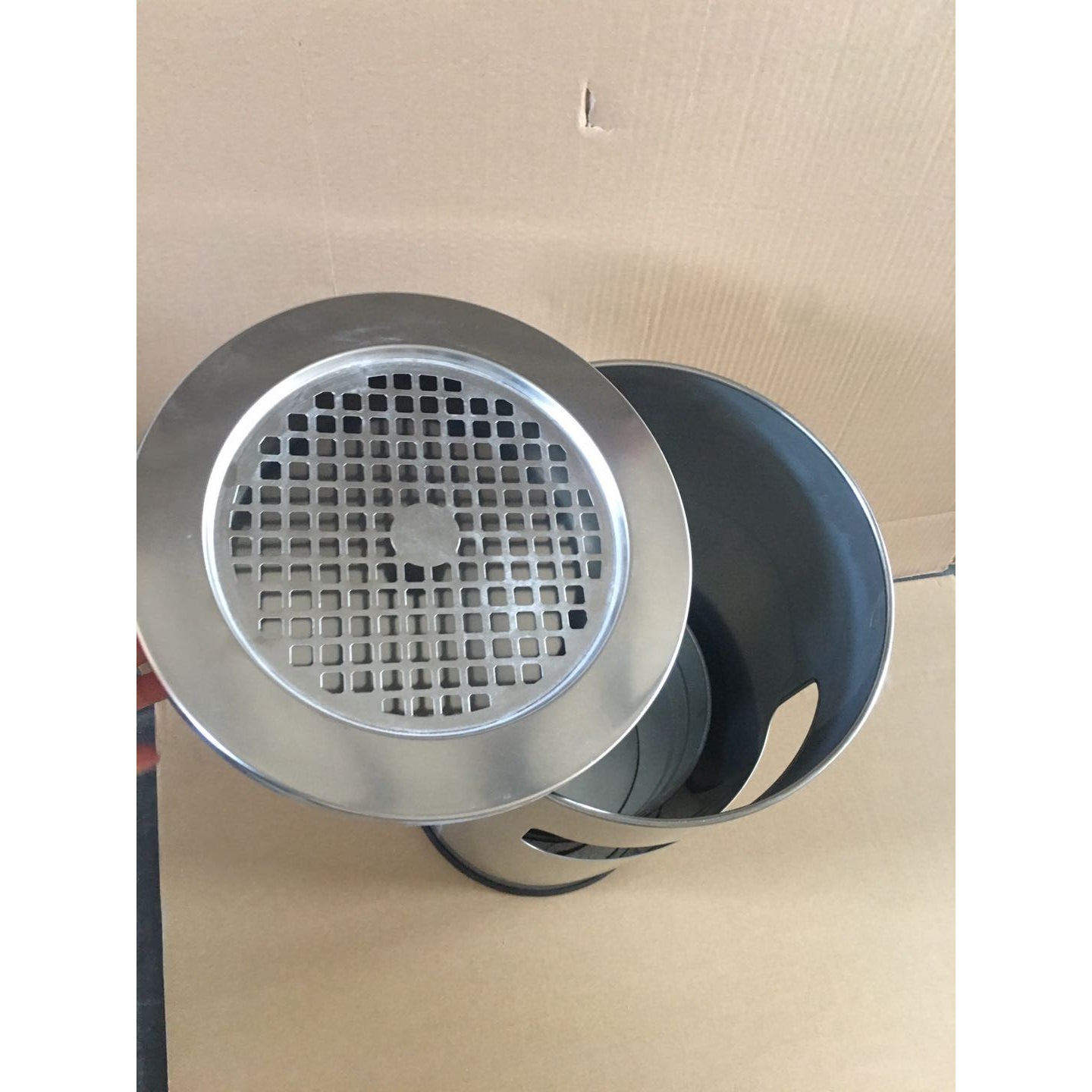 Botineras de acero inoxidable cilindro barril de cáscara cenicero vestíbulo de fumadores aeropuerto centro comercial hospital hotel