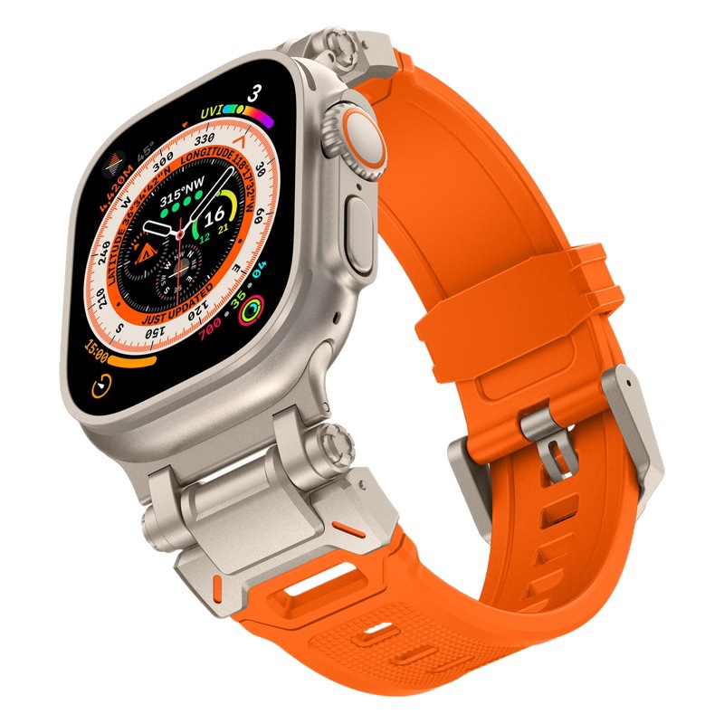 Aplicable a Apple Watch 123456789 Generación de Apple I reloj Explorer conector metálico TPU Correa