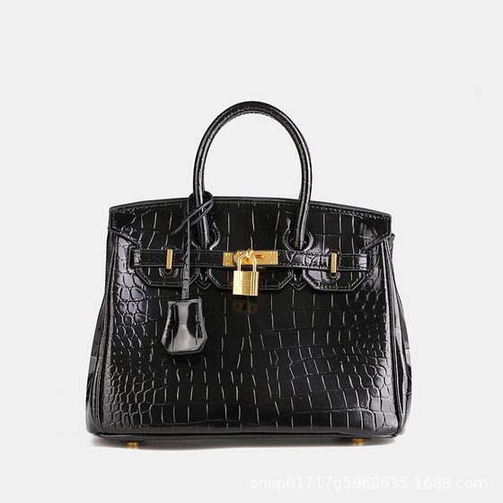 Genuine Leather handbag women's bag stone pattern classic platinum bag first layer cowhide Callie bag women's shoulder messenger bag