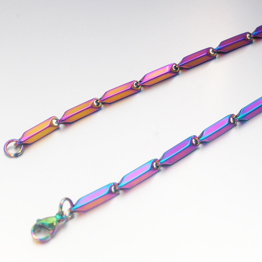 Fashion Rhombus Titanium Steel Plating Necklace Colorza_colorza_5