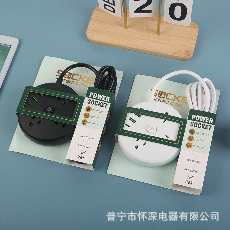 2USB + 2Type-c redondo 3 - bit 9 - hole con protección contra sobrecarga América del Sur 6FT México 110V