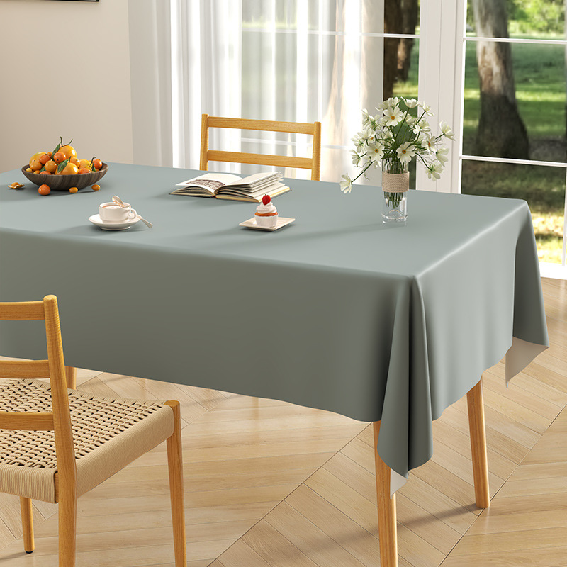 Mantel de color sólido de alta calidad, sin lavado, impermeable y a prueba de aceite, mesa de centro, mantel suave, mantel de piel de cordero, mantel rectangular
