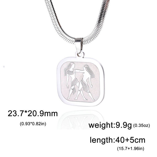 Retro matte square pendant