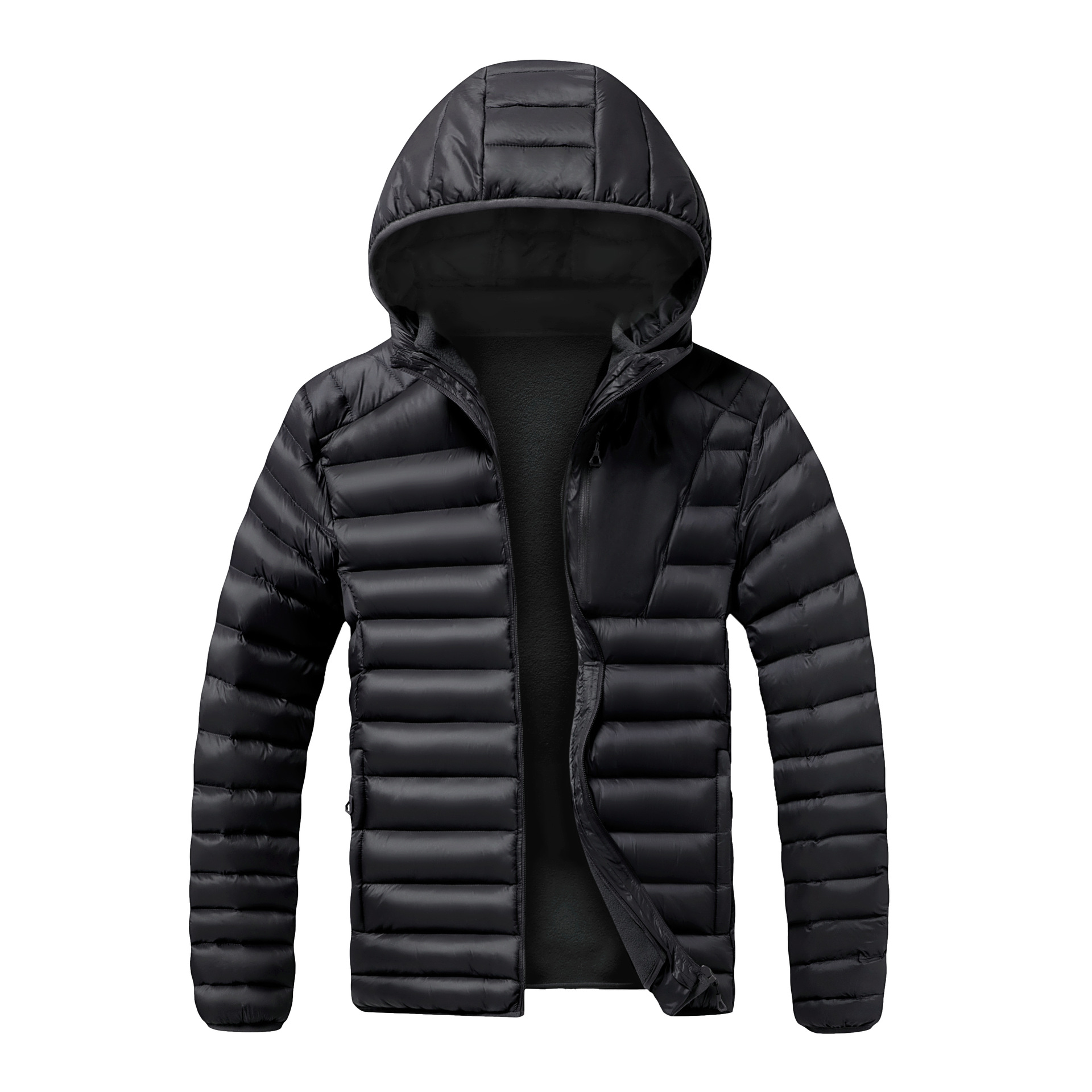 New European and American style ribbed cotton jacket for foreign trade, winter cotton coat with hood, lightweight and warm outerwear for men