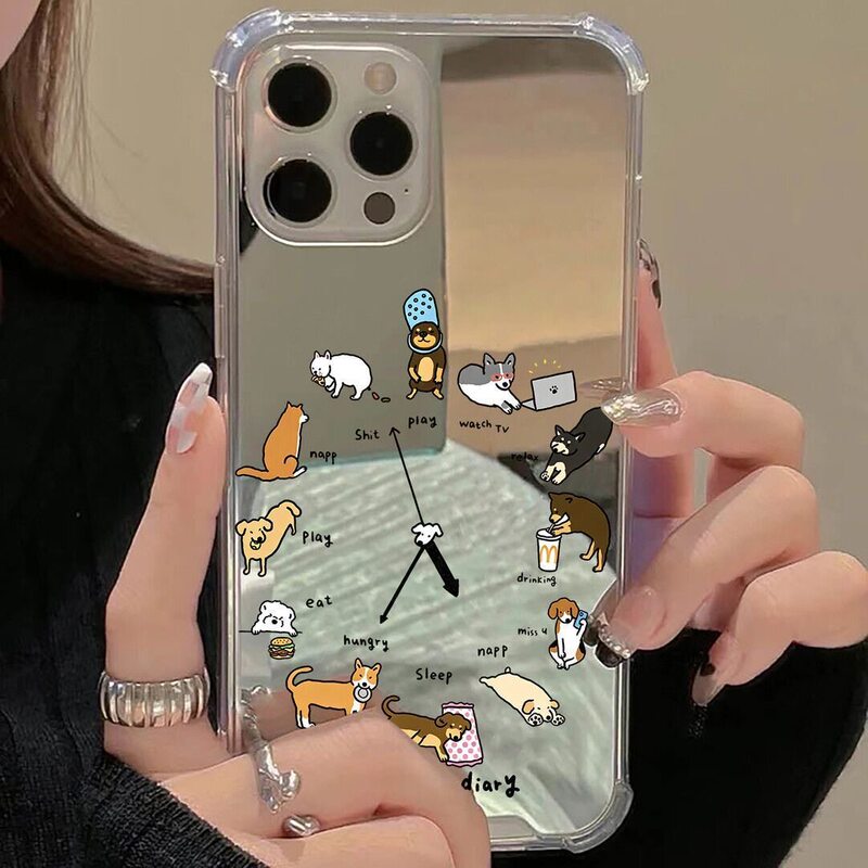 Clock Dog design phone case for Samsung S26 Ultra, mirror finish, also available for S24/S25+, cute design, and creative Apple 18 design Clock Dog design phone case for Samsung S26 Ultra, mirror finish, also available for S24/S25+, cute design, and creative Apple 18 design