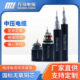 万马电缆ZC-YJV22 15kV 中高压电缆 单芯3芯铜芯钢带铠装电力电线