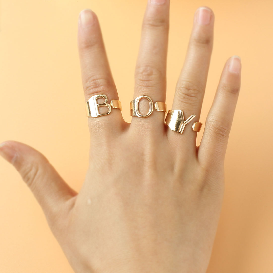European and American cross-border 26 letter ring adjustable opening letter ring