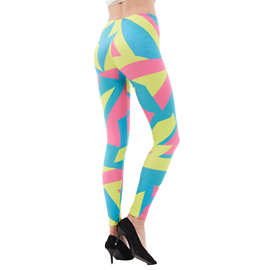 3041欧美跨境新奥尔良狂欢节印花打底裤花裤women leggings处理价