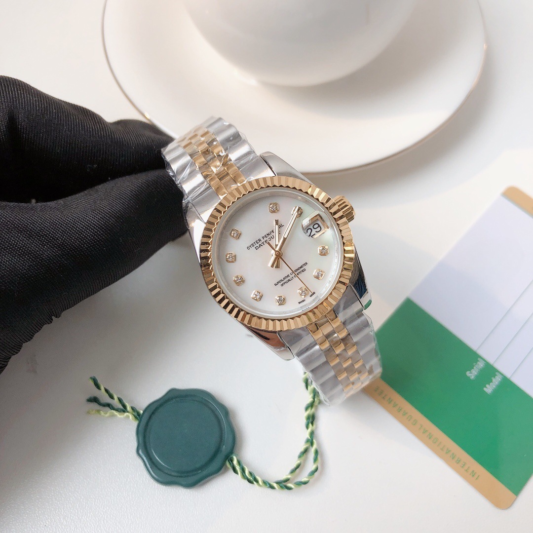 Cross-Border Popular Laojia Women's Datejust Automatic Mechanical Watch Oyster Steel Strap Diamond Surface Sapphire Single Calendar Watch