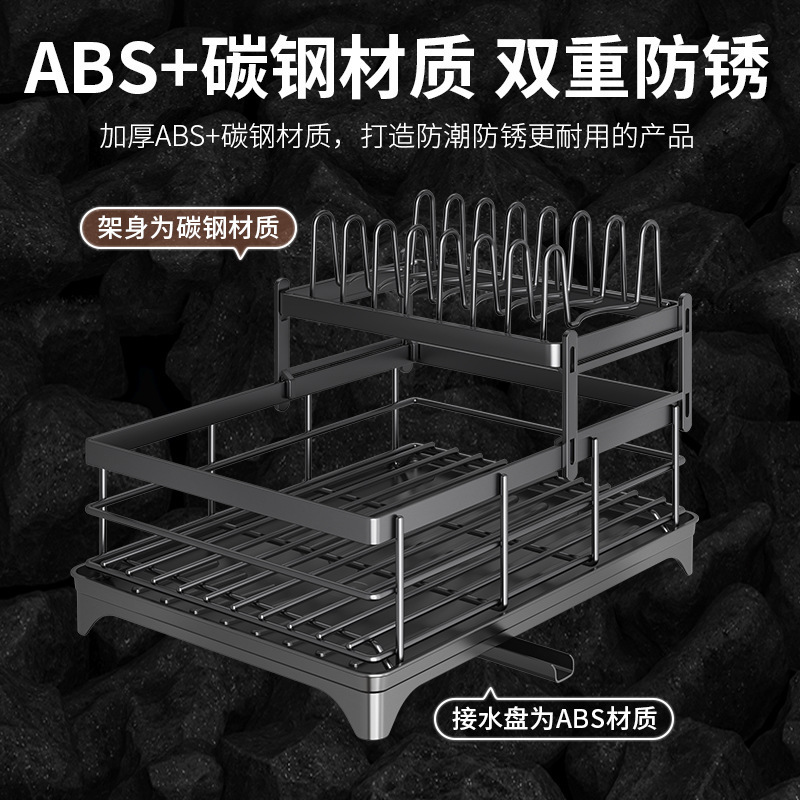 Escurridor de platos multifuncional para cocina Amazon, estante para guardar platos, estante de almacenamiento para encimera, bandeja de agua giratoria