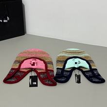 秋冬新款小香风雷锋帽女欧美跨境时尚保暖护耳滑雪帽毛线帽针织帽