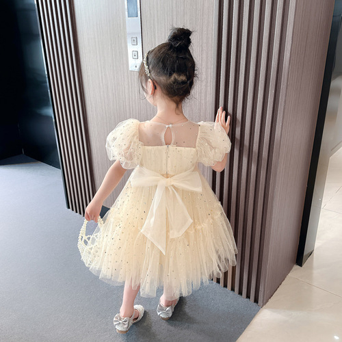 Children's Performance Star Net Dress, New Korean Version, Stylish Princess Dress, One Piece Drop Shipping Children's Fashion Dress