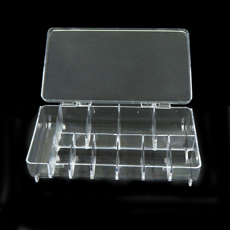 美甲T形盒梯形500片假指甲空盒11格工具盒装饰盒塑料展示现货批发
