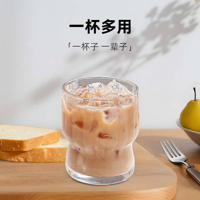小众ins风玻璃杯耐高温简约创意透明冰美式咖啡杯牛奶杯气泡水杯|undefined