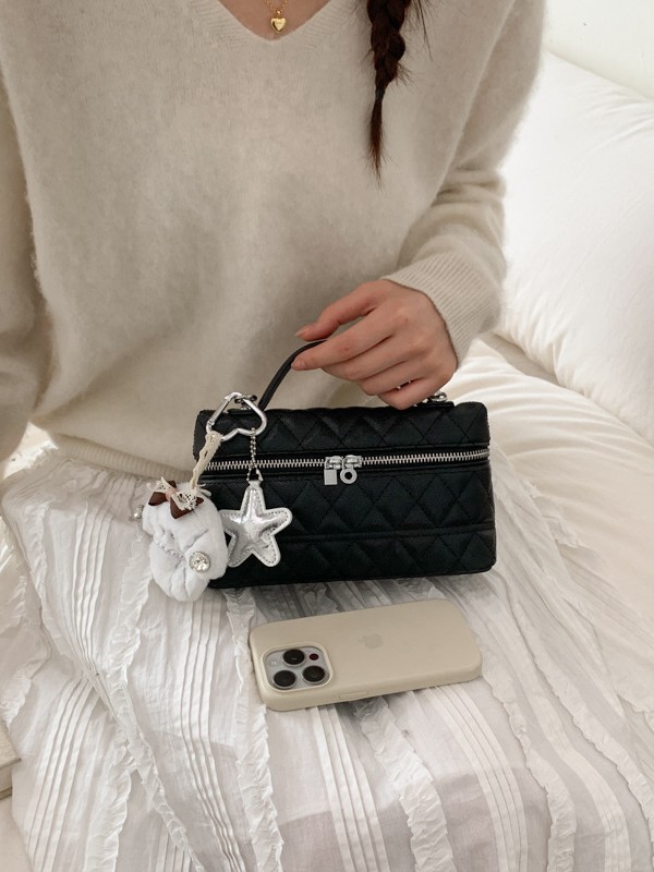 Bolso de mano de alta sensación 2026 nueva moda cadena de diamante bolso de mujer nicho bolso de lujo ligero image 3