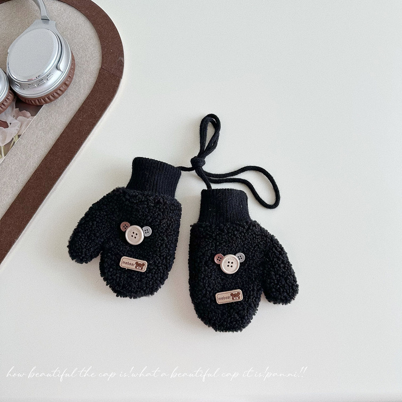 オリジナルの子供のぬいぐるみの手袋の男の子は厚くて保温して首の手袋を掛けます。|undefined