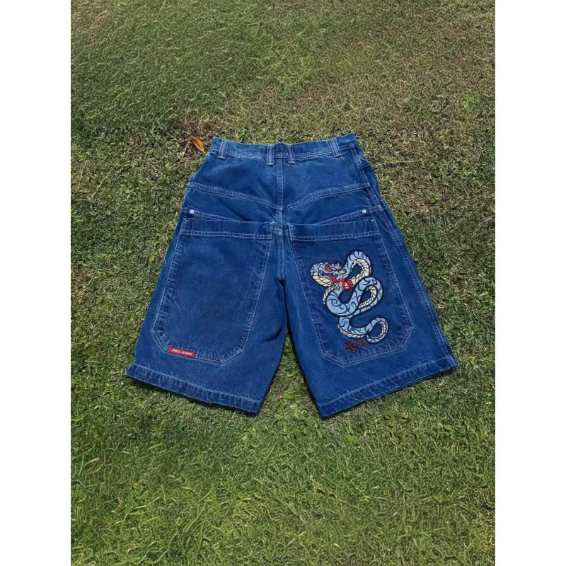 Denim skirt, men's basketball shorts hip-hop style, loose fit