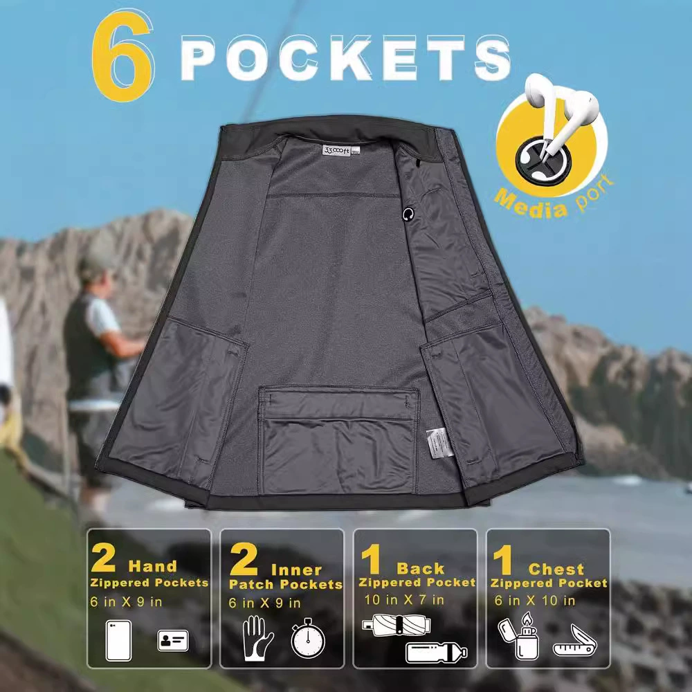 Трансграничный Amazon мужской ветрозащитный гольф хлопковый жилет на открытом воздухе Спортивный бег досуг воротник жилет