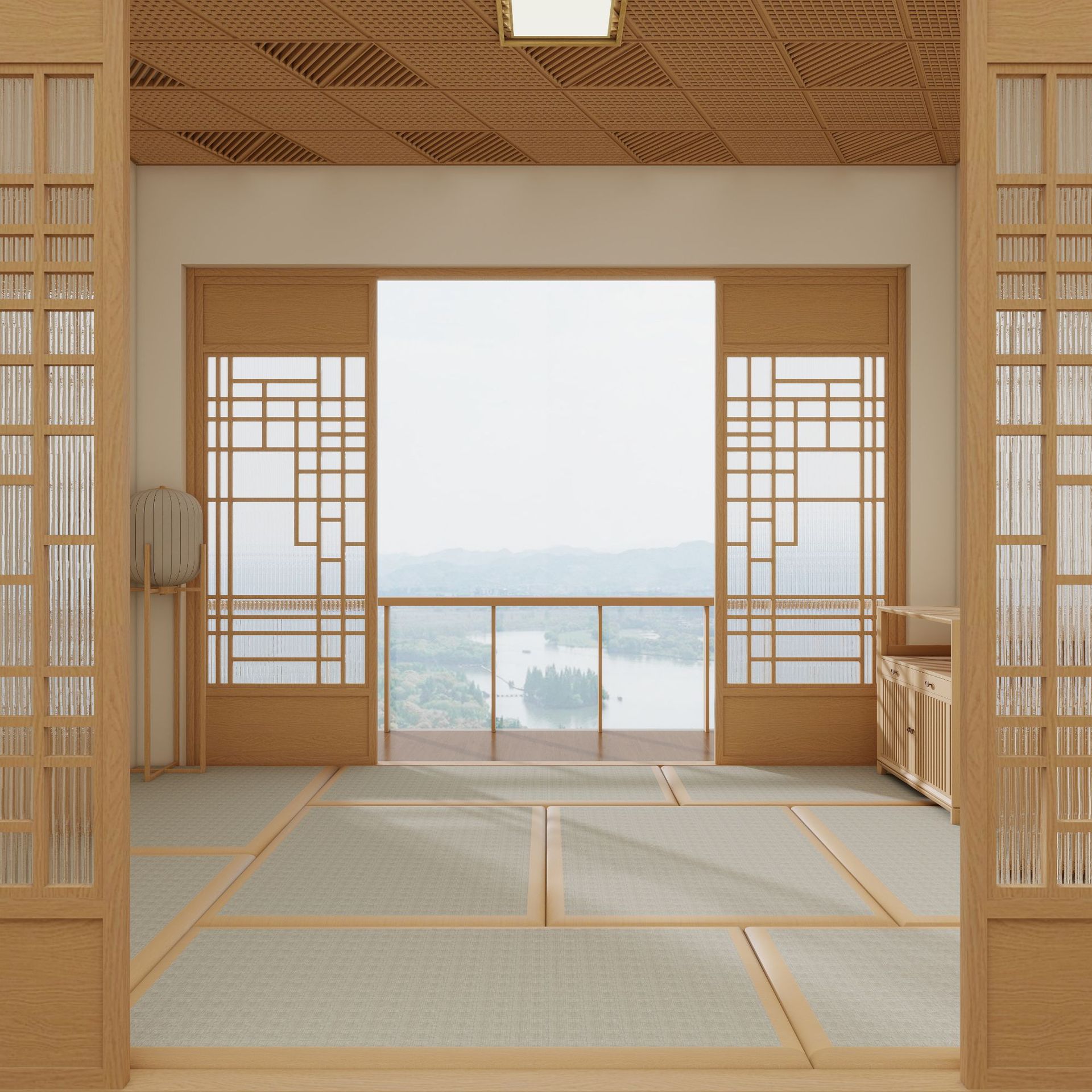 日式格子窗格子推拉门日式移门推拉门实木格子门原木推拉门日式门