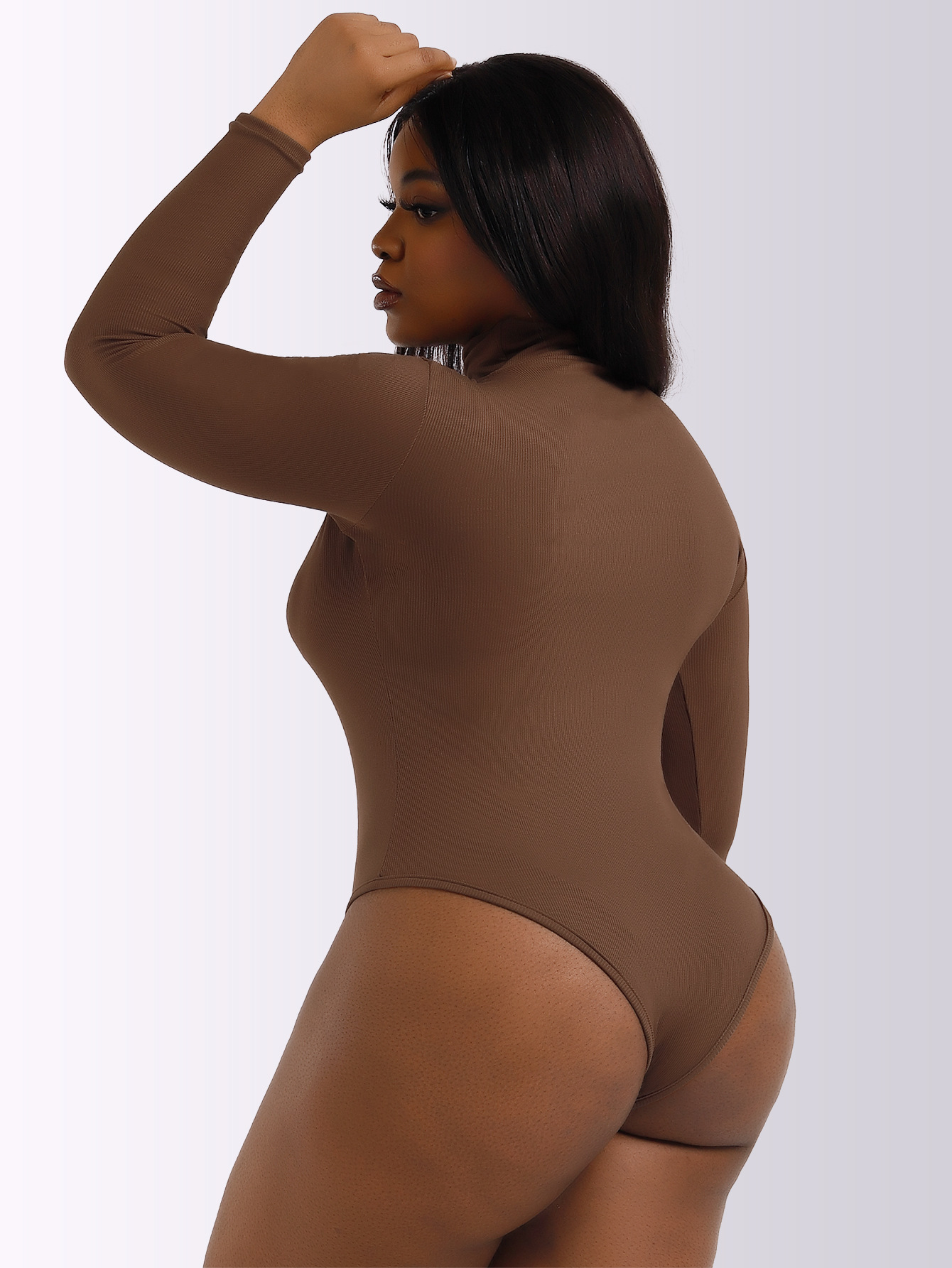 Body de Mujer para Otoño e Invierno, Estilo Europeo y Americano, Cuello Alto, Manga Larga, Ajustado