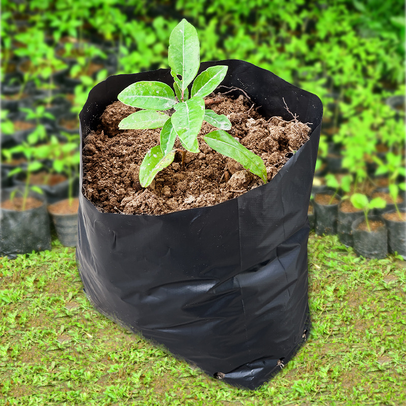 Venta al por mayor engrosada desechable Negro Bolsa de plántulas balcón patio vegetal bolsa de plantación flor nutrición bolsa de embalaje